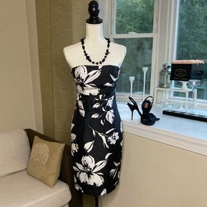 Black White Floral Cocktail Dress